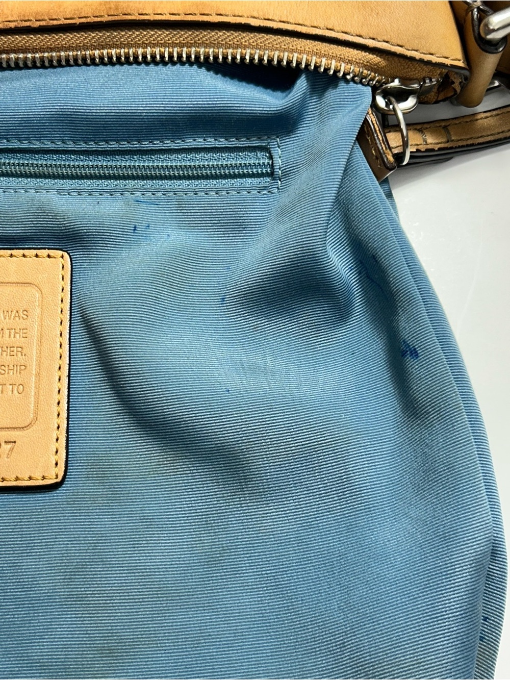 Coach Brown Signature Canvas Crossbody with Tan Leather Trim F12327 - Picture 14 of 15